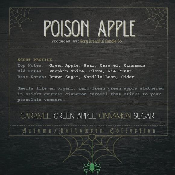 Poison Apple Wickless Candle: Caramel Green Apple Cinnamon Sugar Scent - Picture 2 of 8
